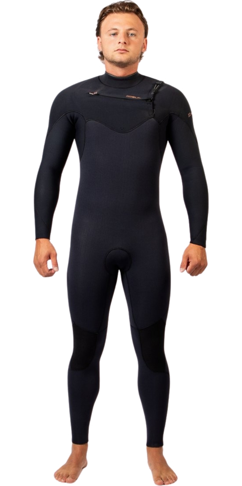 2025 Gul Mens Viper 3/2mm Yamamoto Chest Zip Wetsuit VR1223 - Black